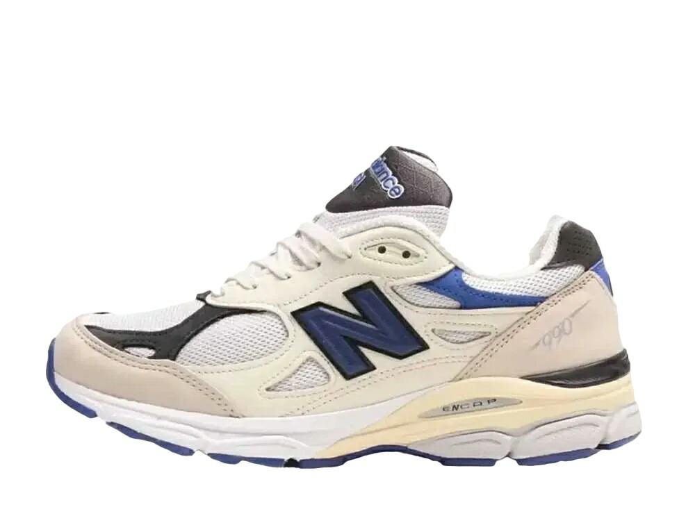 ＼百貨店大売り出し／1000円引き換え証書き著す中！New Balance ニュー平衡にする 990V3 白いこと/米国海軍 ニュー平衡にする M990WB3 メンズ スニーカー 駈けっくらシューズ 21SN-M990WB3
