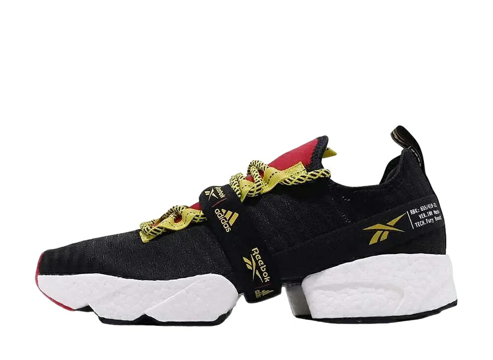 ＼百貨店大売り出し／1000円引き換え証書き著す中！adidas アディダス × リーボック 気魂 フューリー ブースト 黒いこと/黄色 アディダス FW0167 メンズ スニーカー 駈けっくらシューズ 21SN-FW0167
