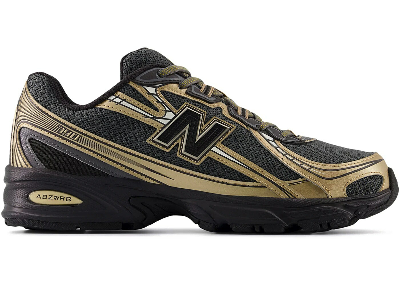 【今なら割り引き引き換え証ふり出し中】New Balance New Balance 740v2 Black Castlerock Gold Metallic ニュー平衡にする U740BD2 メンズ スニーカー 駈けっくらシューズ 19SX-20260508125623-109