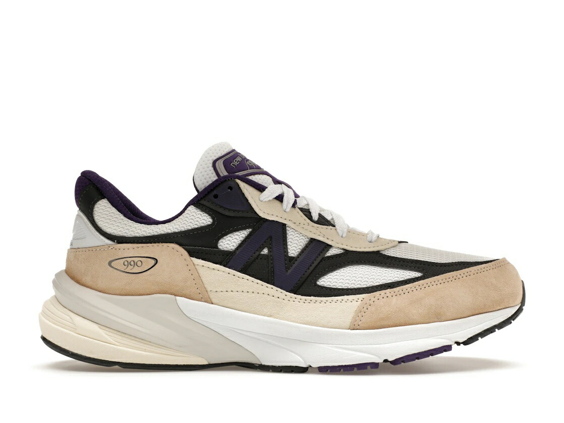 ＼百貨店大売り出し／1000円引き換え証書き著す中！New Balance New Balance 990v6 MiUSA Teddy Santis White Black Plum ニュー平衡にする U990WB6 メンズ スニーカー 駈けっくらシューズ 19SX-20260508125623-299