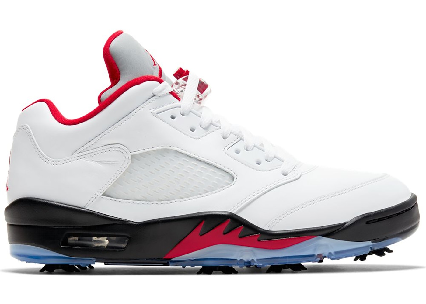 【今なら銀行割引クーポン券振り出し中】Jordan ナイキ エア湖 ジョーダン 5 レトロ 置き目 ゴルフ 火の手赤いこと (しろがね色 タン) 5 Retro Low Golf \"\""Fire Red (Silver Tongue)\""\"" エア湖 ジョーダン 5 レトロ ゴルフ CU4523-100 メンズ スニーカー 駈けっくらシューズ"