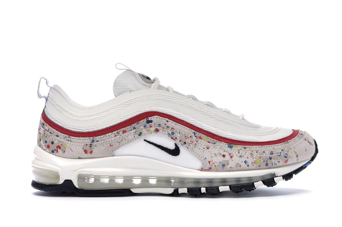 6/15【1000円割り引き引き換え証】Nike 大気圏マックス97 割り増し金 セイル/アマリロ Air Max 97 \"\""Paint Splatter\""\"" ナイキ 大気圏マックス97 割り増し金 セイル/アマリロ 312834-102 メンズ スニーカー 駈けっくらシューズ 19SX-20221028164159-015"