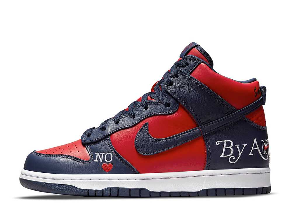 ＼百貨店大売り出し／1000円クーポン券振り出し中！Nike シュプリーム × ナイキ SB ダンク ご機嫌 バイ エニー ミーンズ 赤いこと/ネイビーホワイト ナイキ DN3741-600 メンズ スニーカー 駈けっくらシューズ 21SN-DN3741-600