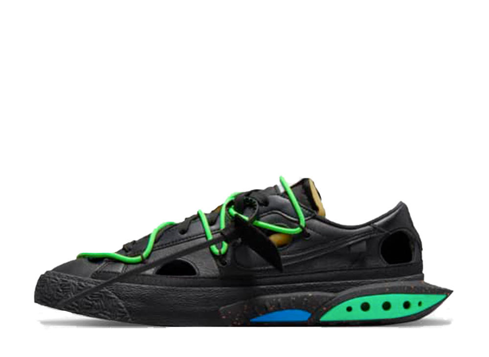 数量限定【1000円クーポン】Nike オフホワイト × ナイキ ブレーザーロー ブラック アンド エレクトログリーン ナイキ DH7863-001 メンズ スニーカー ランニングシューズ 21SN-DH7863-001