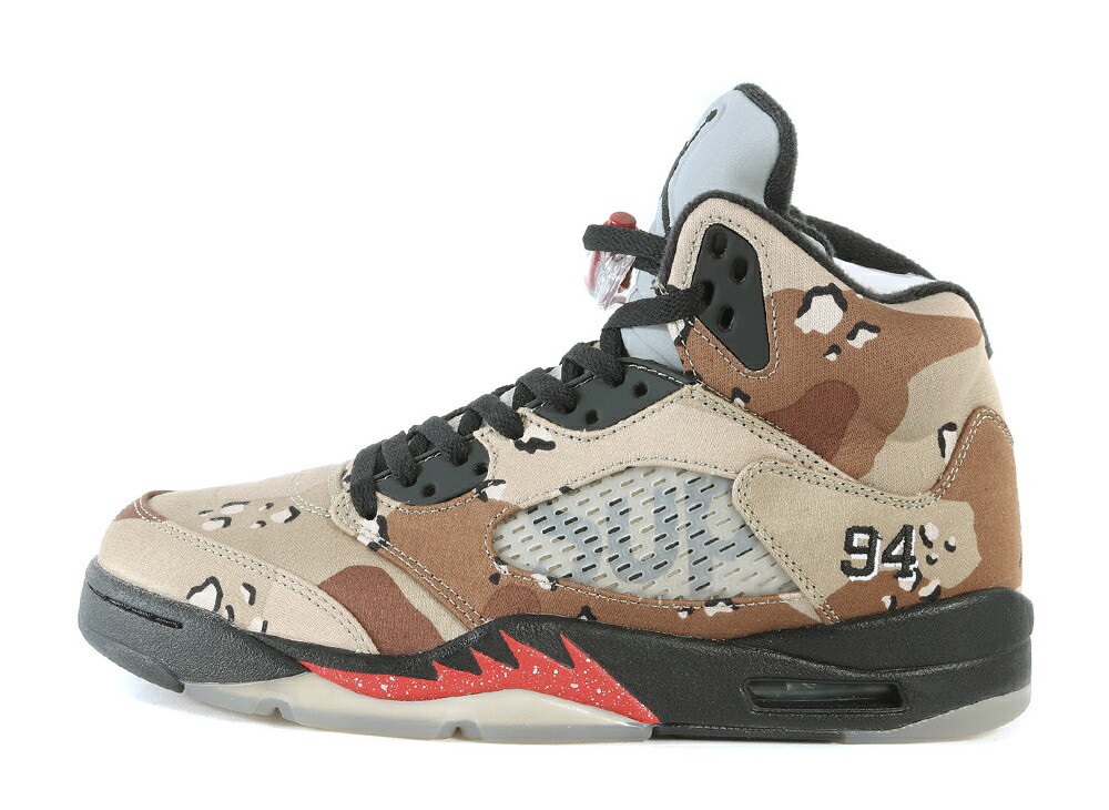 【今なら割引クーポン発行中】Nike シュプリーム × ナイキ エアジョーダン5 レトロ デザート カモ ナイキ 824371-201 メンズ スニーカー ランニングシューズ 21SN-824371-201