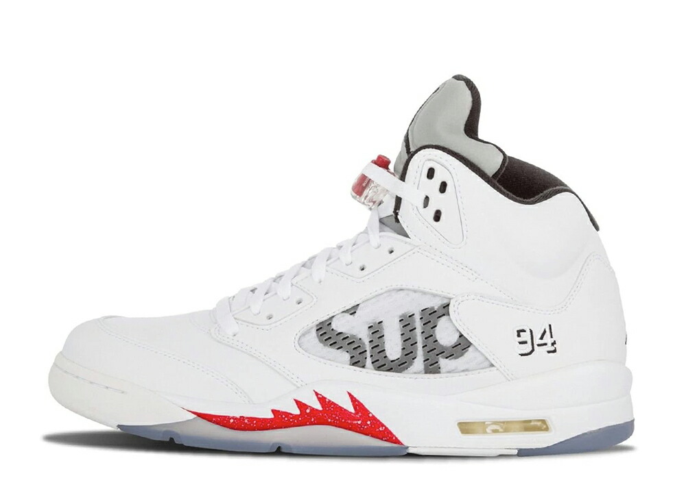 【今なら割引クーポン発行中】!Nike シュプリーム &times; ナイキ エアジョーダン5 レトロ ホワイト ナイキ 824371-101 メンズ スニーカー ランニングシューズ 21SN-824371-101｜HYPE GUARD【公式】店