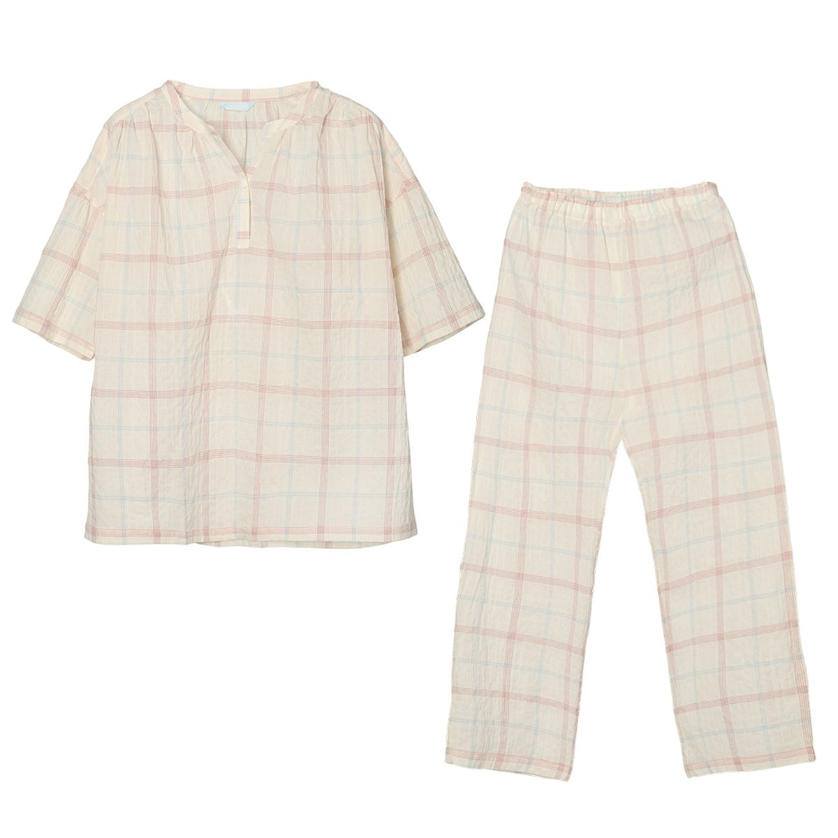 【百貨店大売り出し押さえる引き換え証客体！】 KID BLUE / ちびっ子青碧  24AWシャーリング照合のしるし[6分袖パジャマ]