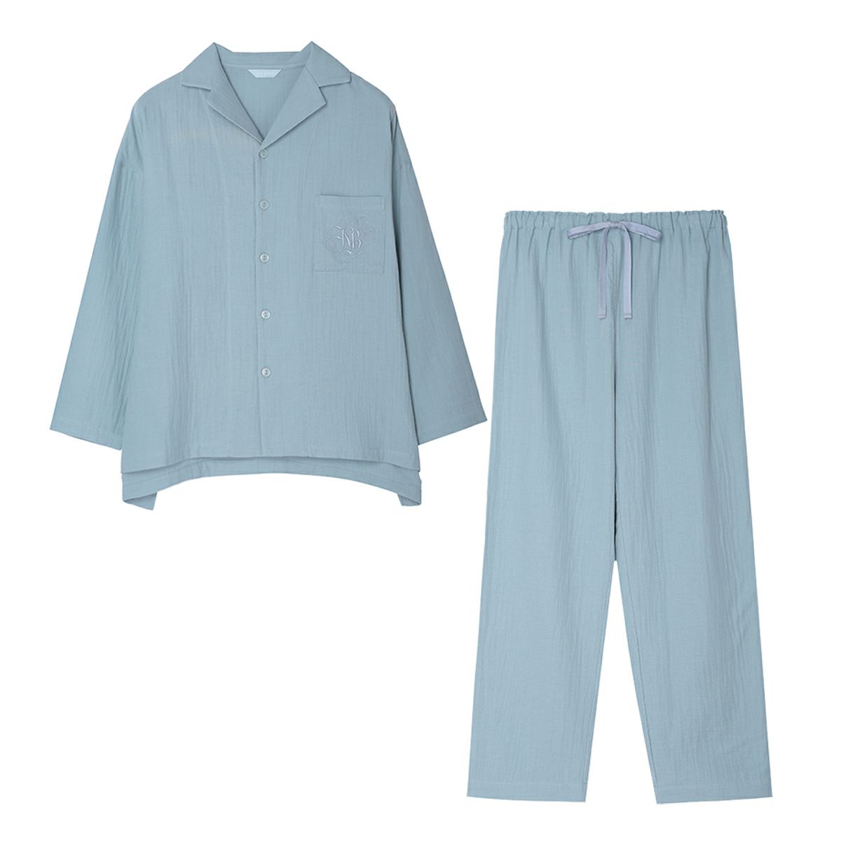 《ユニ一発やる》KID BLUE / ちびっ子青み  25秋場Wガーゼ[長袖パジャマ]