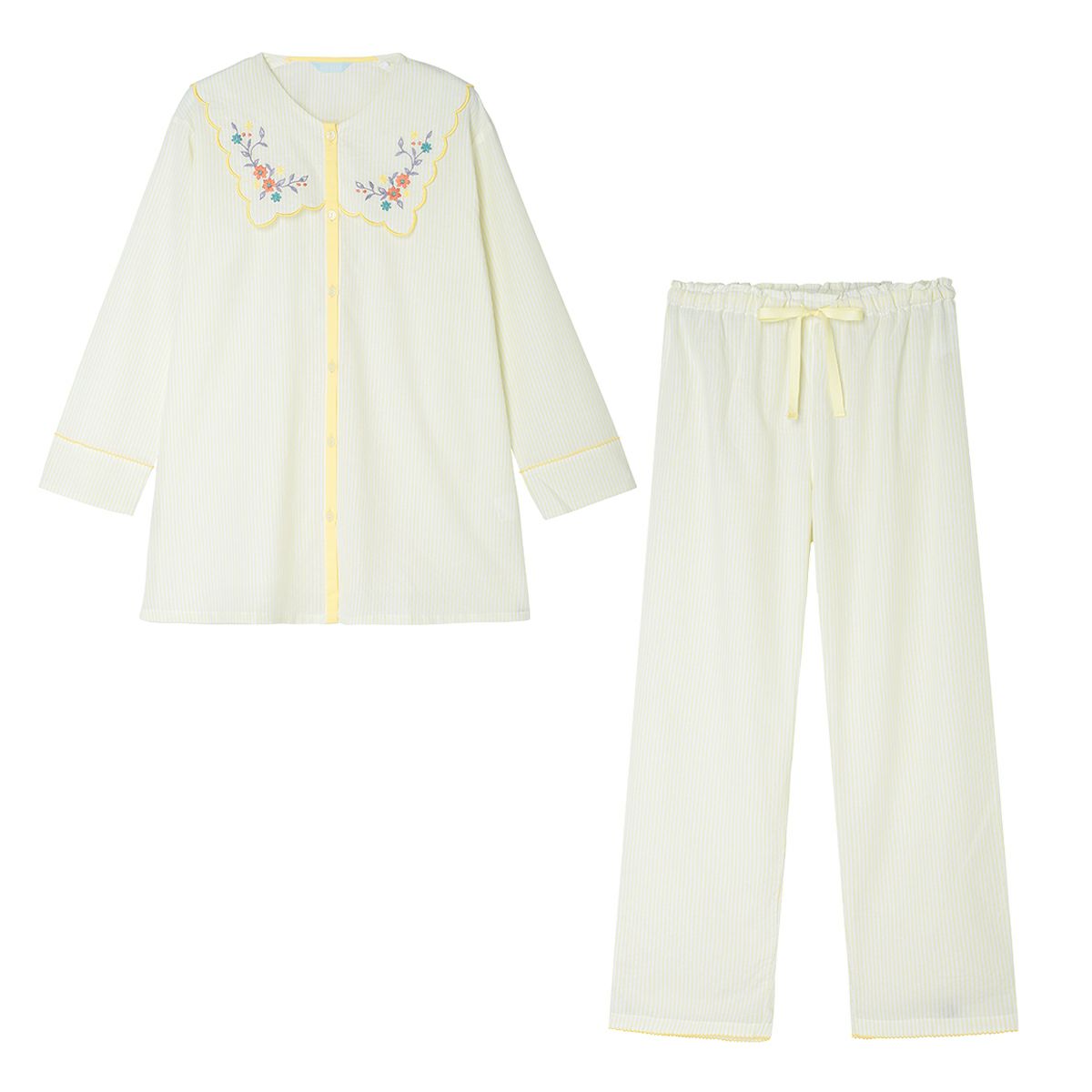 【マラソン限定クーポン対象！】 KID BLUE / キッドブルー 25ストライプエンブ[9分袖パジャマ]
