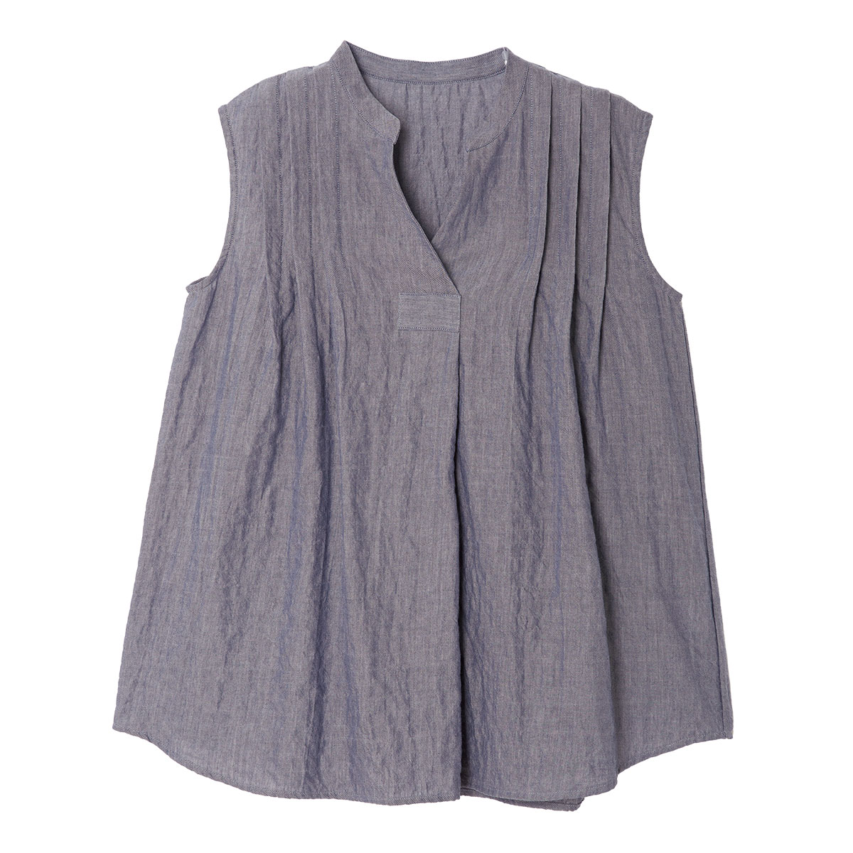 KID BLUE / ちびっ子青色  シャーリングシャンブレーツイル[ノースリーブトップス]