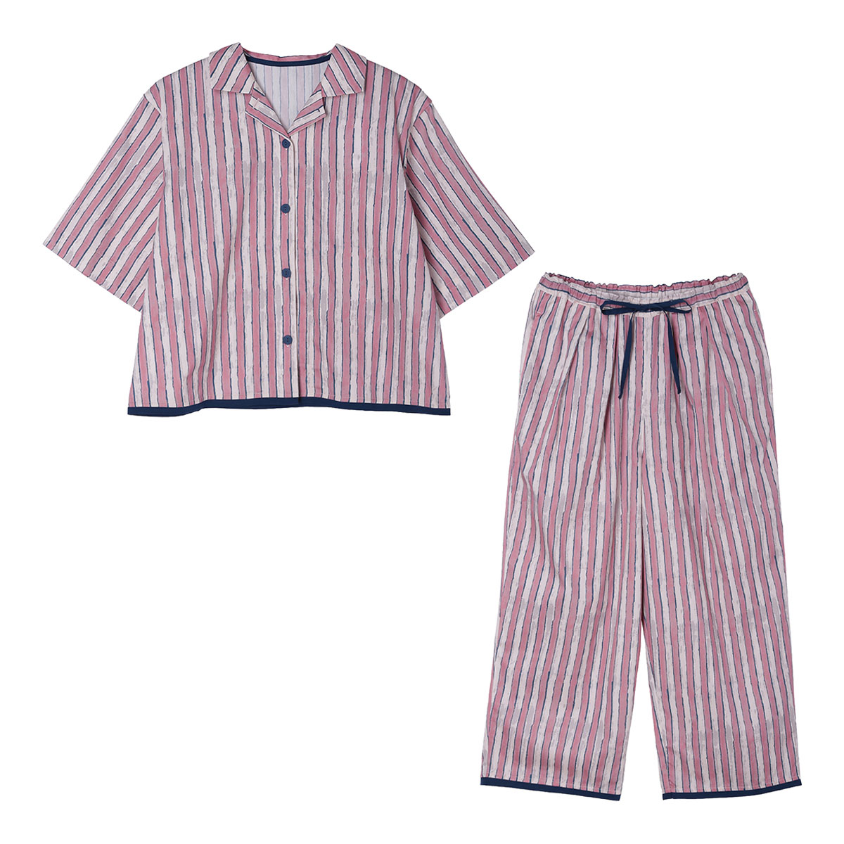 KID BLUE / ちびっ子青み  26ウォータリングストライプ[6分袖パジャマ]