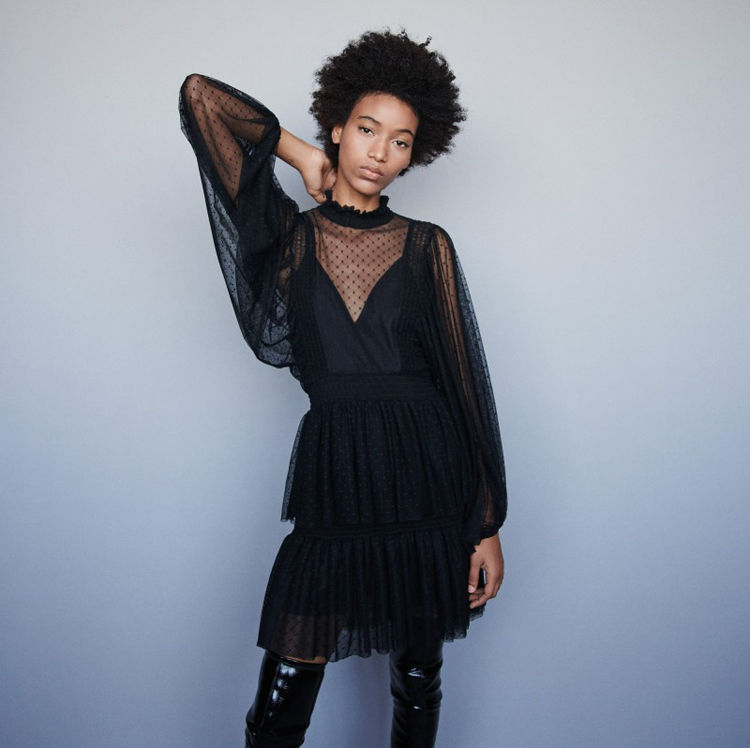 定番 レディースファッション ワンピース With Dress Tulle Plumetis マージュ Maje Ruffles 定価5 ワンピース Www Wbnt Com