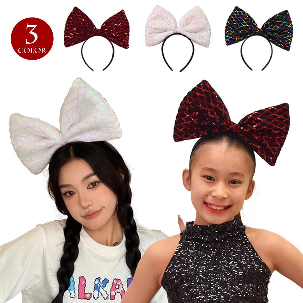 楽天市場】【即納】リボンカチューシャ ヘアアクセサリー スパンコール