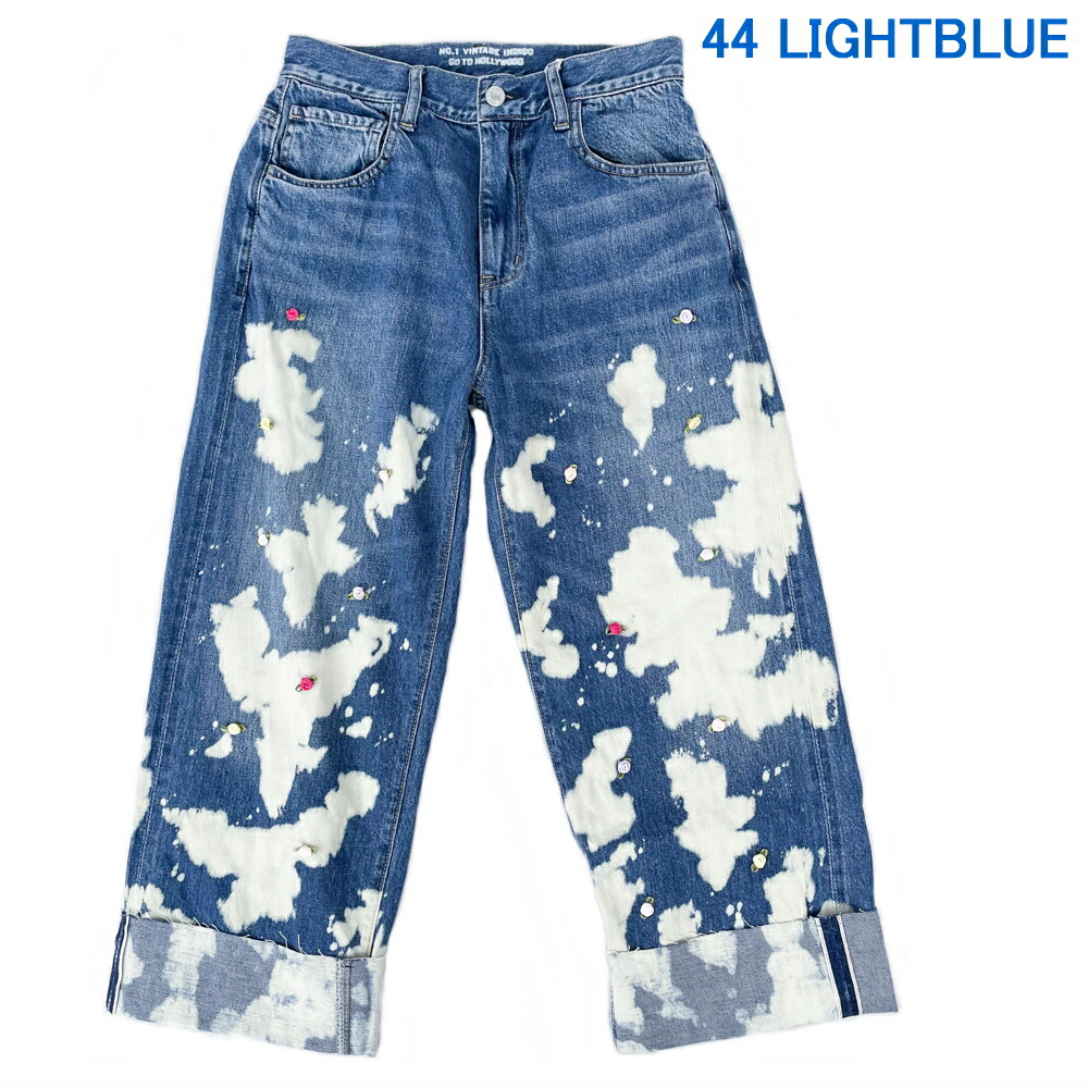 ★22AW★150cm,160cm/紺,淡青GTH623デニムバラPN【GOTOHOLLYWOOD】【G2H】【ゴートゥーハリウッド】【長ズボン】【ロングパンツ】
