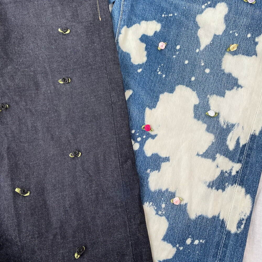 ★22AW★150cm,160cm/紺,淡青GTH623デニムバラPN【GOTOHOLLYWOOD】【G2H】【ゴートゥーハリウッド】【長ズボン】【ロングパンツ】