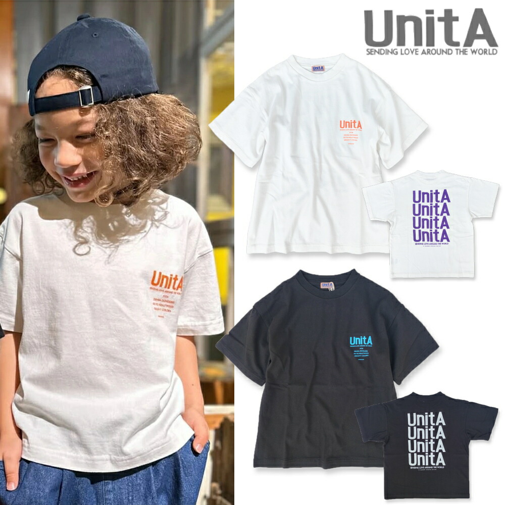 ★Ｐ５倍★【～4月17日(金)09:59】 U414 UnitA 4 LOGO TEE / ホワイト,ブラック [ウニタ][デニム＆ダンガリー][ゴートゥーハリウッド][グルービーカラーズ][フィス][shts] の商品写真