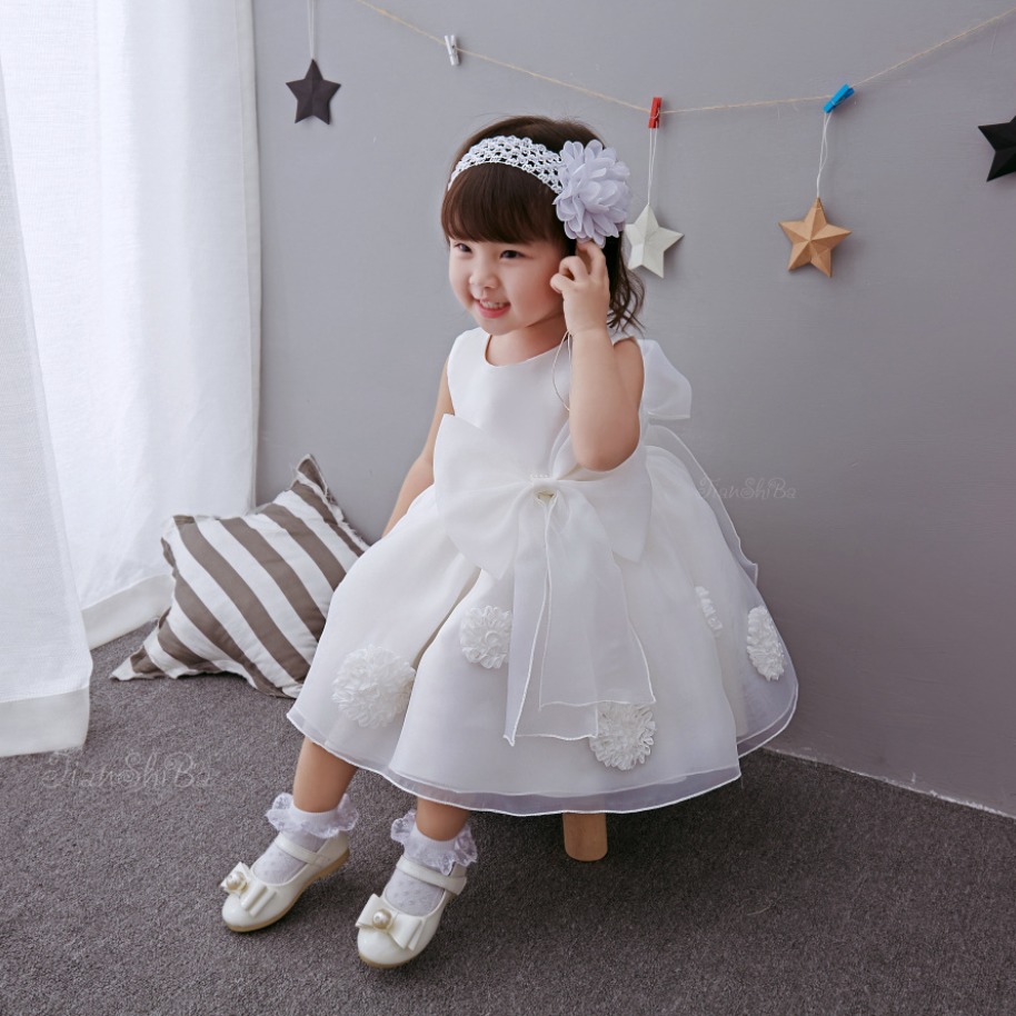 楽天市場 ドレス 子供服 ベビー セレモニードレス キッズ 女の子 赤ちゃん フォーマルワンピース ヘアバンド 新生児 赤 白色 ピンク レッド ホワイト 結婚式 七五三 パーティー 誕生日会 ノースリーブ 子供服 アイ