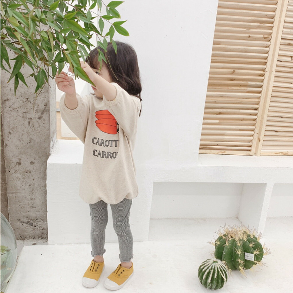 楽天市場 Tシャツ チュニック 子供服 女の子 トレーナー ロングtシャツ 長袖 キッズ服 韓国風子供服 カジュアル 春秋 冬 プリント 80cm 90cm 100cm 110cm 1cm 子供服 アイ