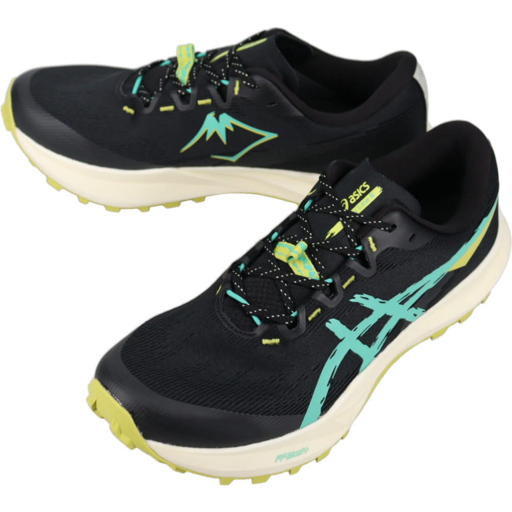 アシックス asics スニーカー メンズ フジライト 6 Fuji Lite 6 ブラック/オーロラグリーン 1011C086-001【GKOG】|すにーかー倉庫 きっず店
