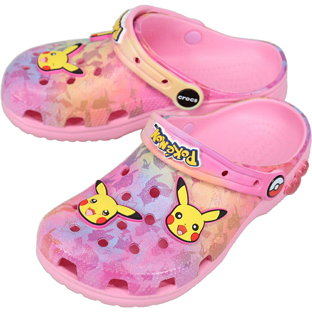 ４月限定！最大全額ポイント還元※要エントリー クロックス crocs サンダル ピカチュウ ピンク クラシック クロッグ PIKACHU PINK CLS CLG K マルチ 211229-90H 18～21cm 子供【GJON】