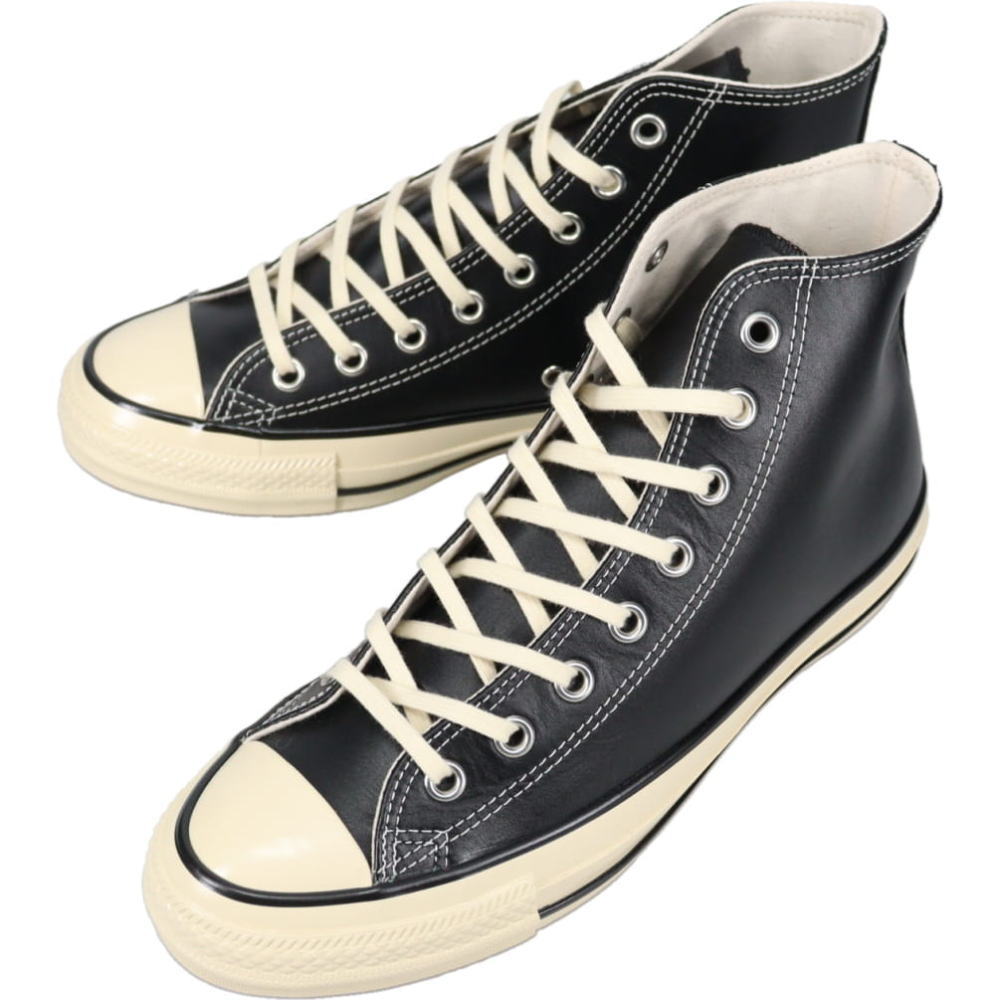 ７月限定！最大全額ポイント還元※要エントリー コンバース CONVERSE スニーカー レザー オールスター US ハイ LEATHER ALL STAR US HI BLACK ブラック 【GIFO】｜すにーかー倉庫 きっず店 13,009円
