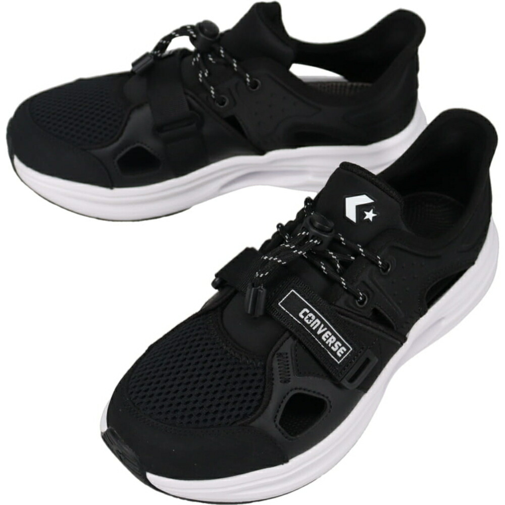 ４月限定！最大全額ポイント還元※要エントリー コンバース CONVERSE ケイブスター スリットスライド スニーカーサンダル CAVESTAR SLIT SLIDE SNEAKER SANDAL ブラック 33600240【GKOH】
