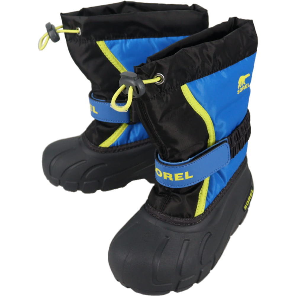 ４月限定！最大全額ポイント還元※要エントリー 子供 ソレル SOREL ウィンターブーツ チルドレンズ フルーリー ブーツ CHILDRENS FLURRY BOOT ブラック/スーパーブルー NC5192 014【GJON】