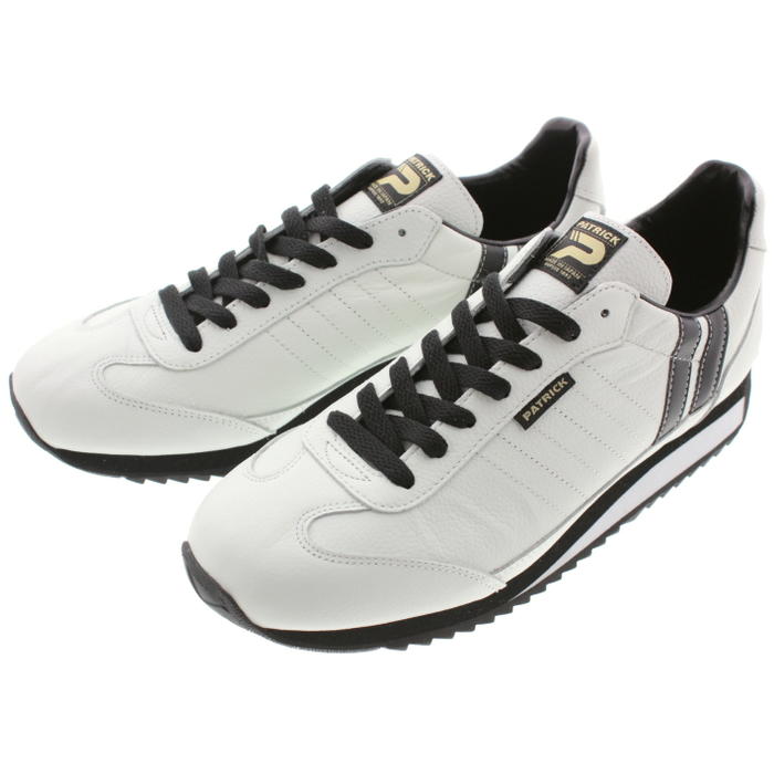 55 以上節約 靴ひも通しサービス実施中 交換 返品 送料無料 沖縄県を除く パトリック スニーカー Patrick マラソン レザー Marathon L ホワイト ブラック W B 900 人気絶頂 Pbb Bp2rd Natunakab Go Id