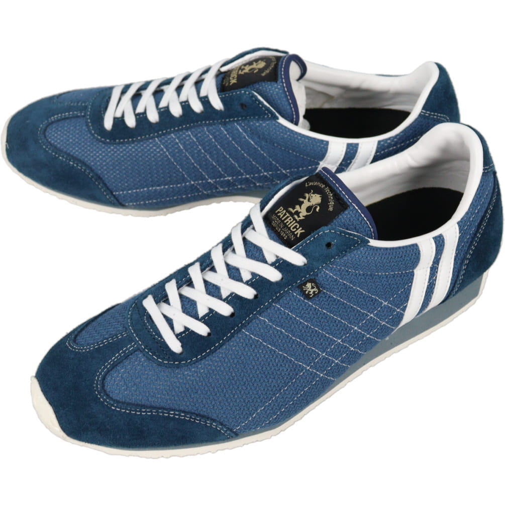 PATRICK スニーカー 42 ネイビー 極美品 PATRICK パトリック マラソン レザースニーカー ネイビー