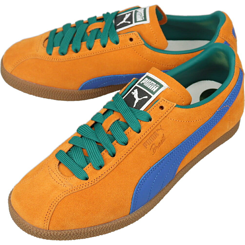 ７月限定！最大全額ポイント還元※要エントリー プーマ PUMA スニーカー ブラジル Brasil ダークポピー/マウンテンブルー 401048 07【GJFG】｜すにーかー倉庫 きっず店