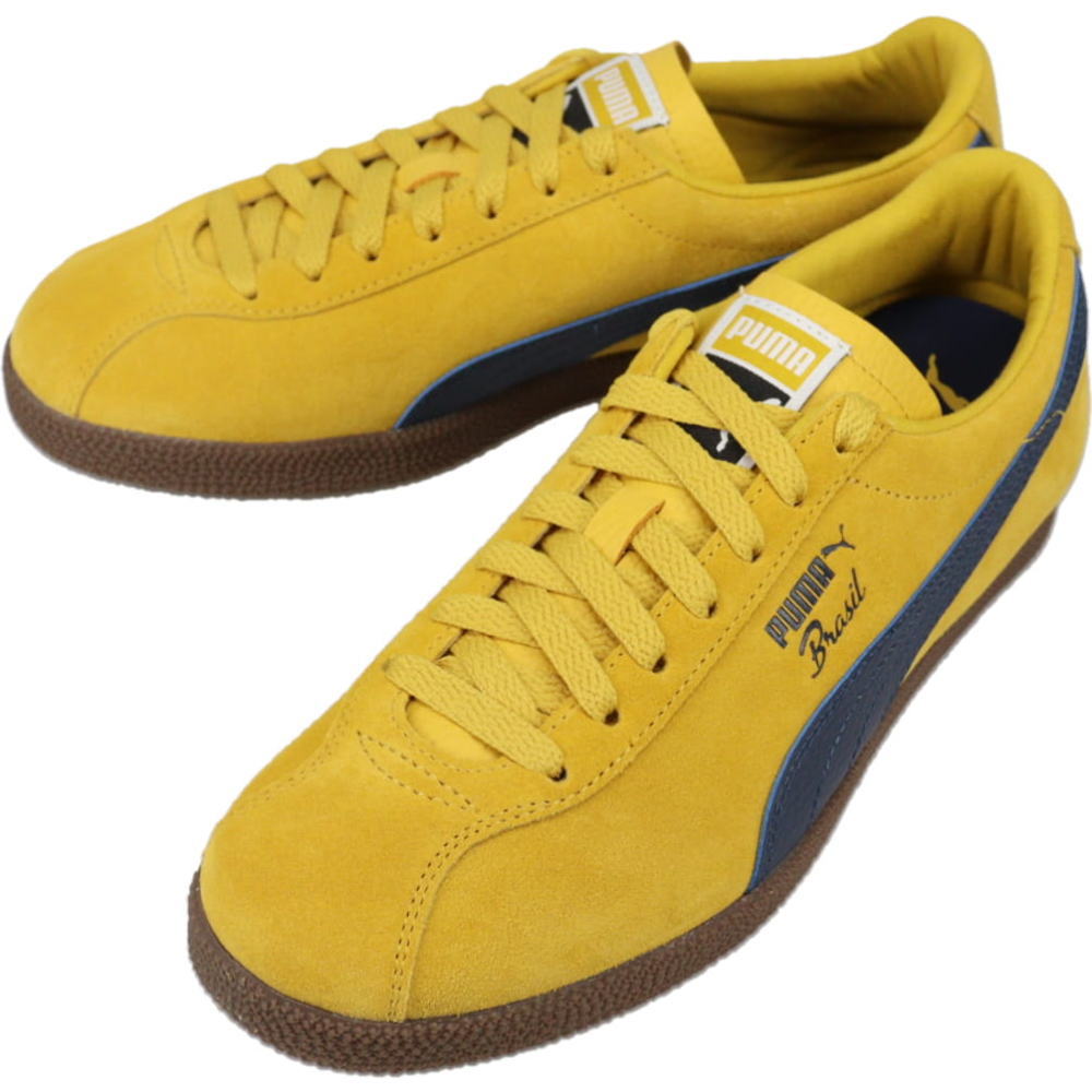 7月限定!最大全額ポイント還元※要エントリー プーマ PUMA スニーカー ブラジル レザー Brasil LTH レモンメレンゲ/プーマネイビー 403246 11【GKOI】|すにーかー倉庫 きっず店