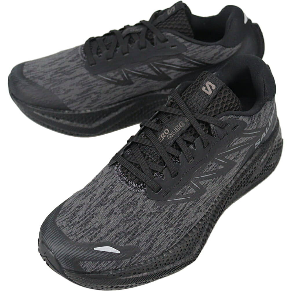 サロモン salomon メンズ ランニングシューズ エアロ グライド 4 AERO GLIDE 4 ブラック/ブラック/アスファルト 491469【GKOH】