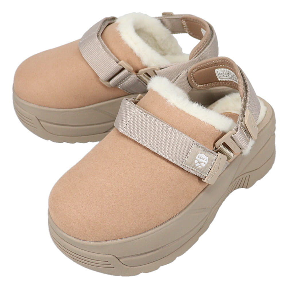４月限定！最大全額ポイント還元※要エントリー シャカ SHAKA 厚底 サンダル SNUG CLOG MOUTON CHUNKY スナッグ クロッグ ムートン チャンキー タン/トープ SK-300 01M【GIFO】