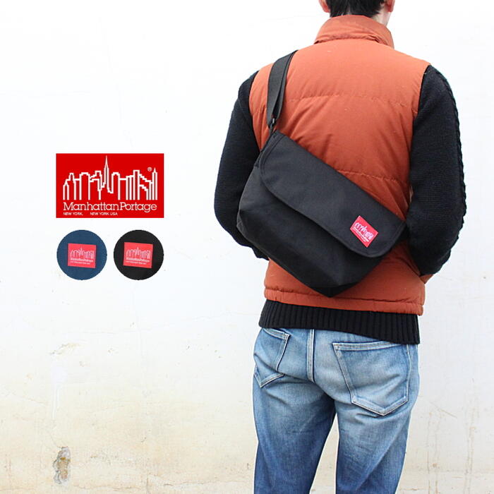７月限定！最大全額ポイント還元※要エントリー 定番 マンハッタンポーテージ Manhattan Portage バッグ カジュアル メッセンジャー スリム CASUAL MESSENGER SLIM 1605-JR-S ブラック(BLK) ネイビー(NVY) ［BG］｜すにーかー倉庫 きっず店