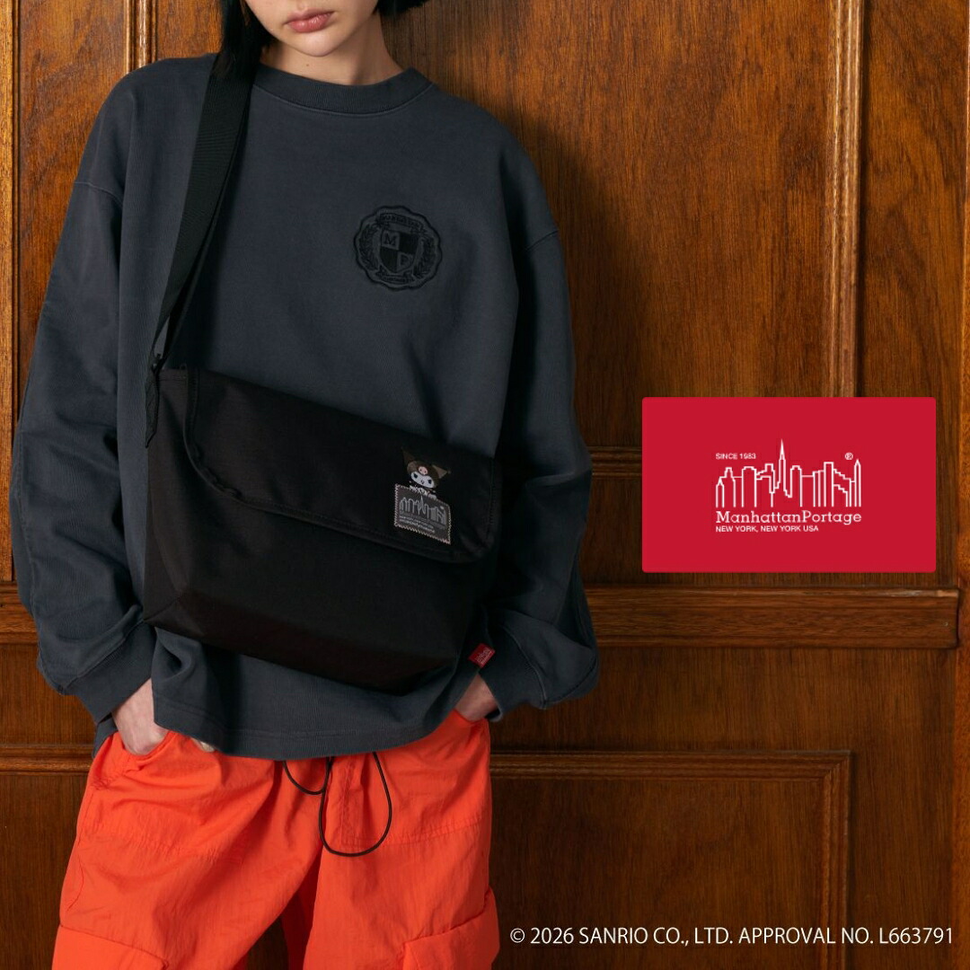マンハッタンポーテージ Manhattan Portage カジュアル メッセンジャー スリム BP W/DIV マグネット 500D コーデュラ クロミ CASUAL MESSENGER SLIM BP W/DIV MGNT 500D CORDURA KUROMI ブラック 1605-JR-S-BP-D-MGNT-500CD-KRM BLK［BG］【GKOG】