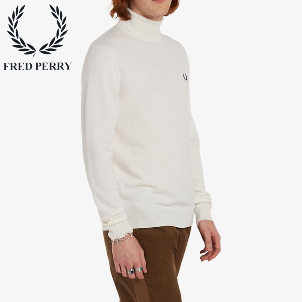 美品 フレッドペリー RIBBED KNIT SWEATER オフホワイト L 楽天市場】フレッドペリー FRED PERRY ロールネックジャンパー Roll