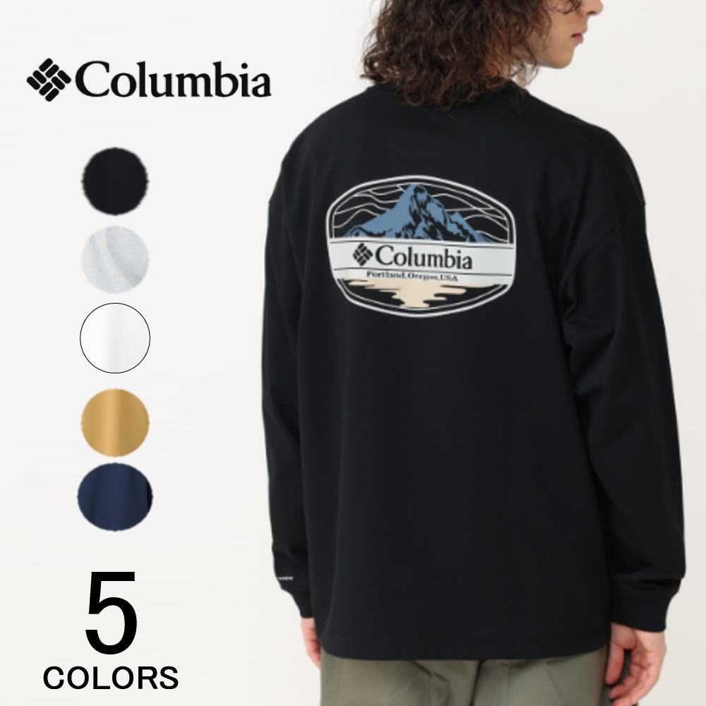 Columbia コロンビア　ネイビー ロングスリーブTシャツ M ユニセックス Columbia 2025秋冬新作 コロンビア ロンt 長袖 ユニセックス