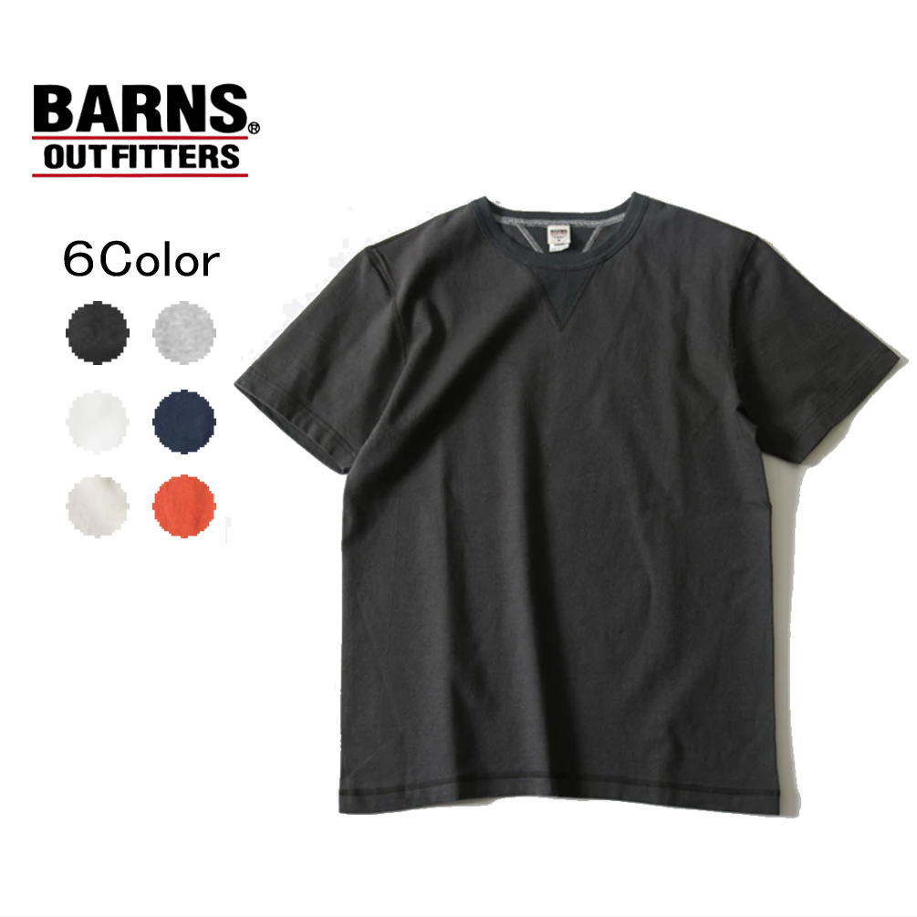 ７月限定！最大全額ポイント還元※要エントリー バーンズ アウトフィッターズ BARNS OUTFITTERS スタンダード コズン 両Vガゼット クルーネック Tシャツ BR-8145 ブラック ナチュラル アイボリー グレー ネイビー レッド 【GKOH】｜すにーかー倉庫 きっず店
