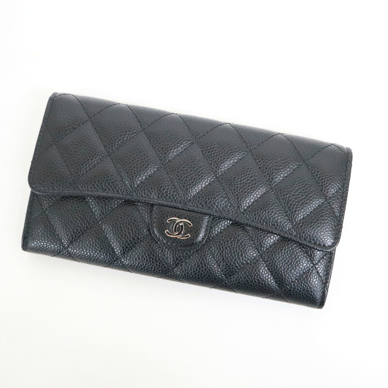 CHANEL シャネル マトラッセ フラップ 長財布 シルバー金具 ブラック 楽天市場】≪Brand new≫ CHANEL Long Flap Walette Black Gold