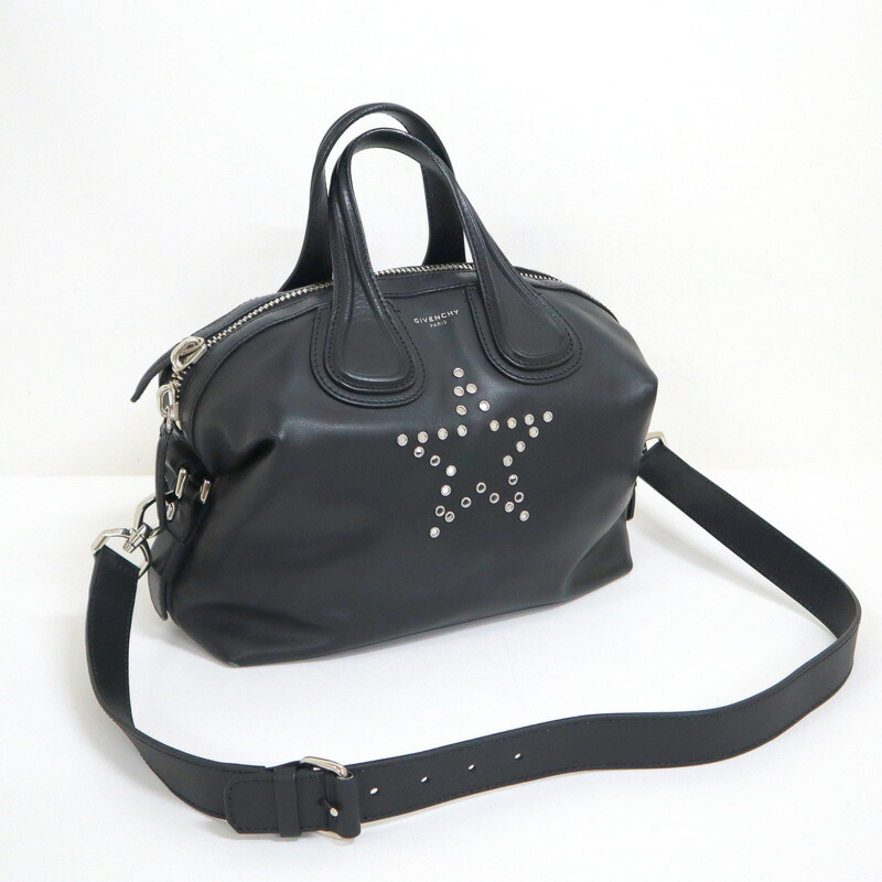 美品✨ジバンシー ナイチンゲール 2way ショルダーバッグ レザー ブラック 美品✨ジバンシー ナイチンゲール 2way ショルダーバッグ レザー