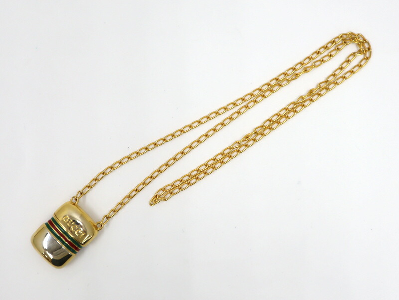 専用 OLD GUCCI ボトルネックレス ヴィンテージ イタリア製 ロゴ刻印