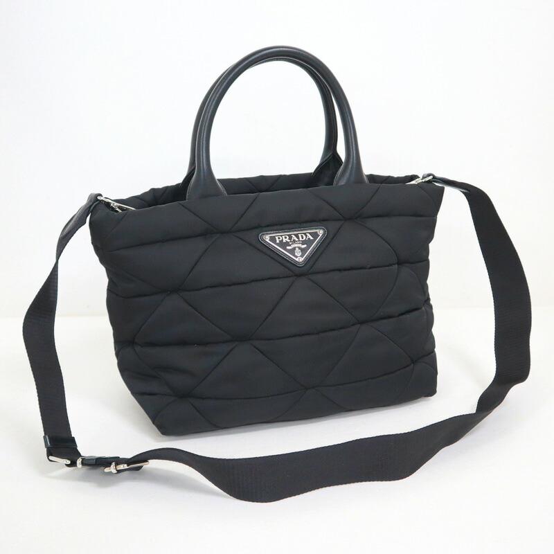 楽天市場】プラダ 2WAYハンドバッグ 1BA173 ブラック ナイロン レザー