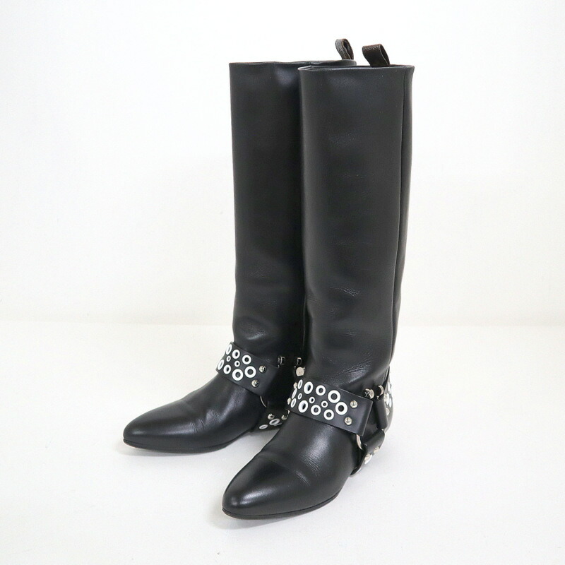 楽天市場】ルイヴィトン LOUIS VUITTON レザー LVロゴ ロング ブーツ