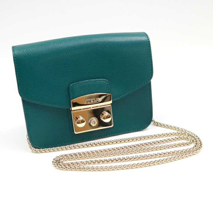 【極美品】FURLA メトロポリス チェーンショルダー グリーン 保存袋付 楽天市場】【バッグ】FURLA フルラ メトロポリス ミニチェーン