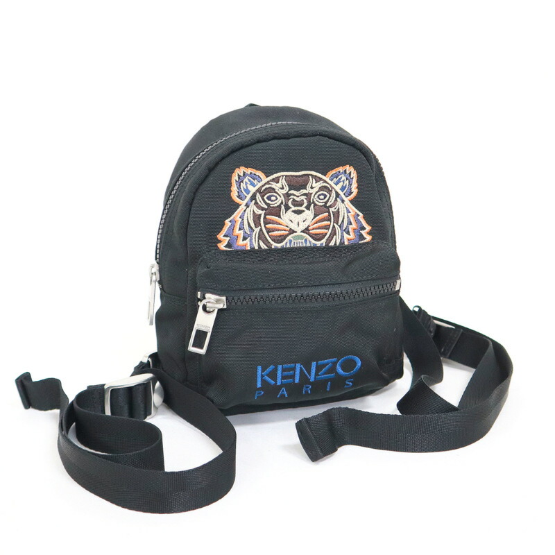 KENZO トラ刺繍 ブラックリュック KENZO リュックサック バックパック 虎 立体刺繍 ハートアイ