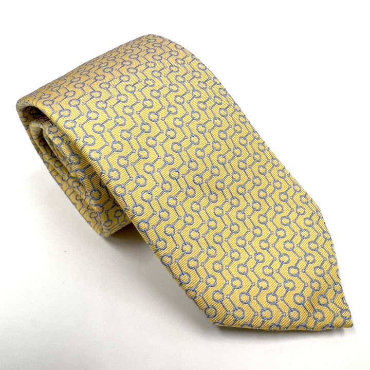 楽天市場】HERMES エルメス ネクタイ シルク100% H総柄 黄 イエロー