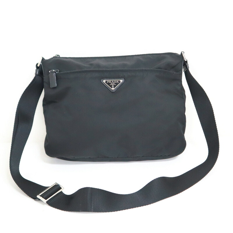 PRADA プラダ ショルダーバッグ ナイロン レザー ブラック VA0188 PRADA プラダ ナイロン ショルダー バッグ VA0188 ブラックE4-A