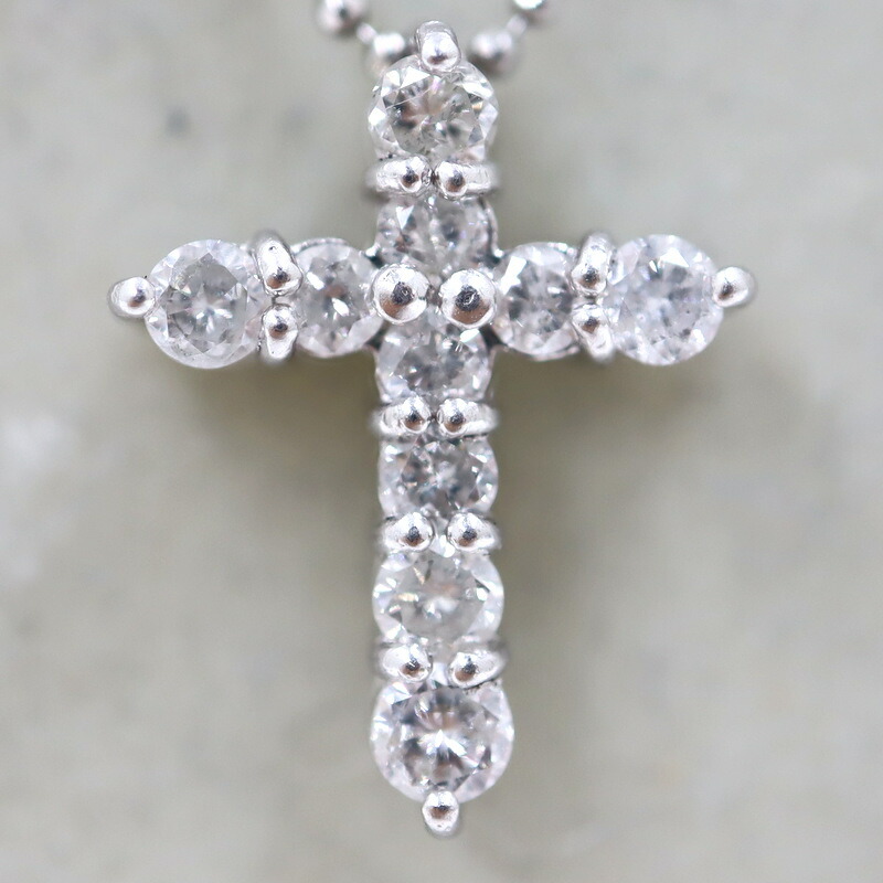 Jewelry Pt900 Pt850 10P ダイヤモンド クロス ネックレス D 0.50ct ...