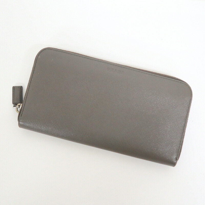 PRADA グレー 長財布 プラダ PRADA ロングウォレット グレー サフィアーノレザー
