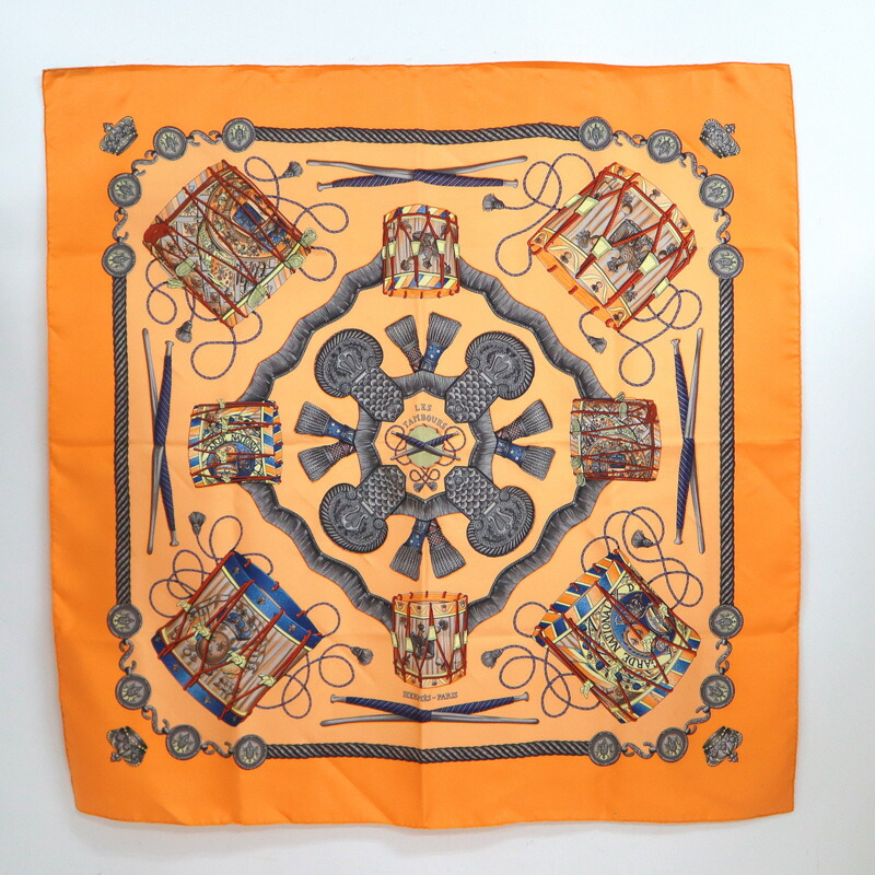 楽天市場】【極美品】HERMES エルメス カレ90 Copeaux オガ屑柄 紺